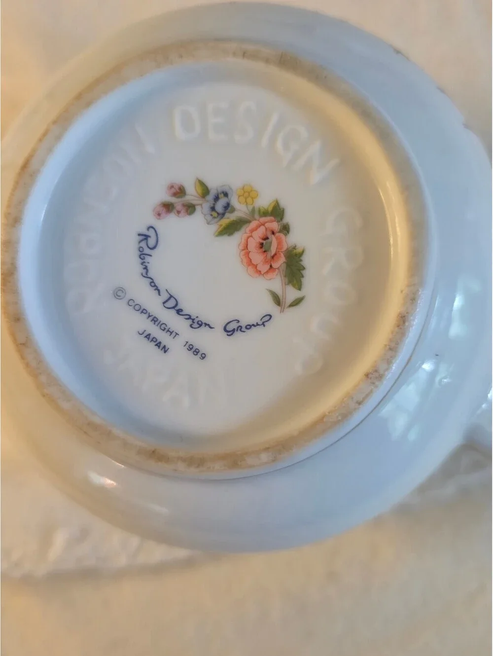 Vintage 1989 Robinson Design Group Floral Porcelain Teapot Japan Gold Trim